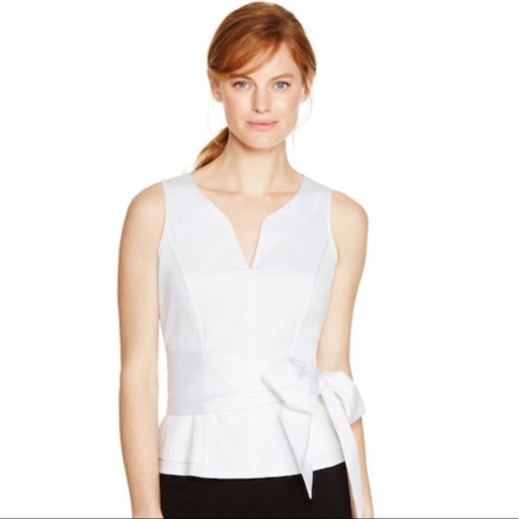 White House Black Market Tops - WHBM white sleeveless v-neck fitted top size 10